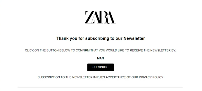 esempio email double opt-in