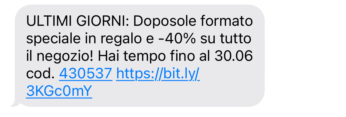 esempio SMS