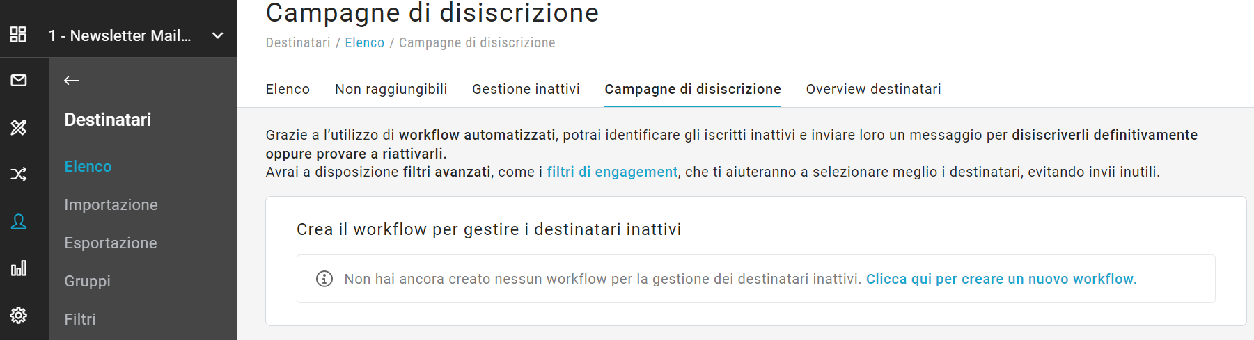 campagna di disiscrizione