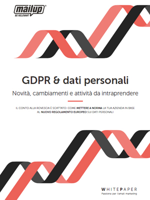 Copertina del white paper GDPR & Dati personali Copertina del white paper GDPR & Dati personali