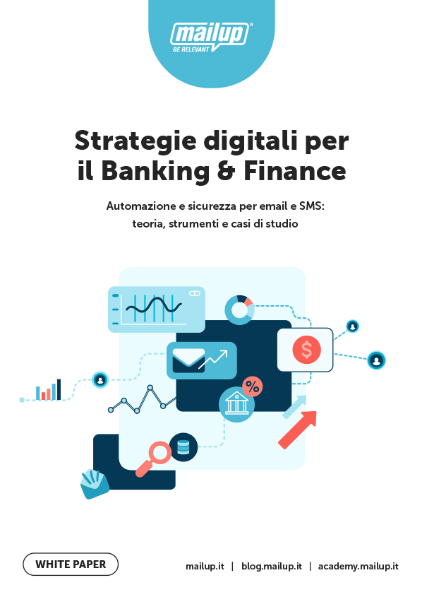 Copertina del white paper Strategie digitali per il Banking & Finance Copertina del white paper Strategie digitali per il Banking & Finance