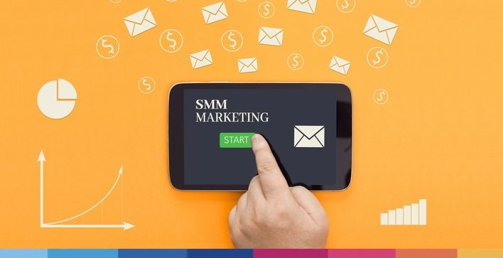 Conceptual,Photo,For,Smm,Marketing.,A,Finger,Presses,On,The